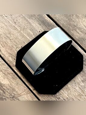 Vintage 925 Sterling Silver 27g Minimalist Cuff Bracelet 6.75 in Adjustable